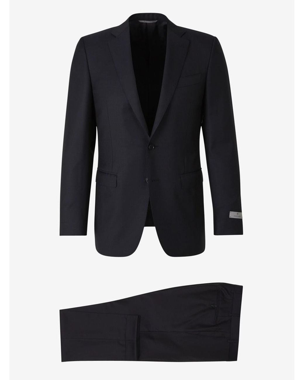 Canali Blue Wool Straight Suit for men