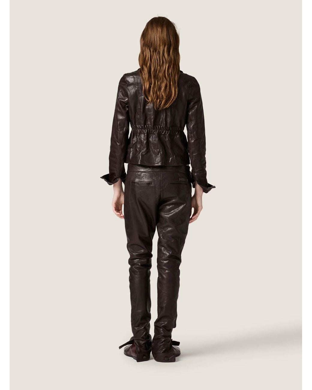 Miu Miu Black Slim Fit Leather Pants