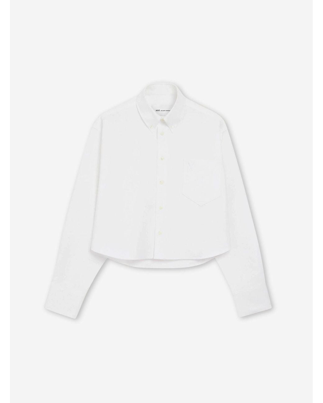Camisa Casual Cropped AMI de color White