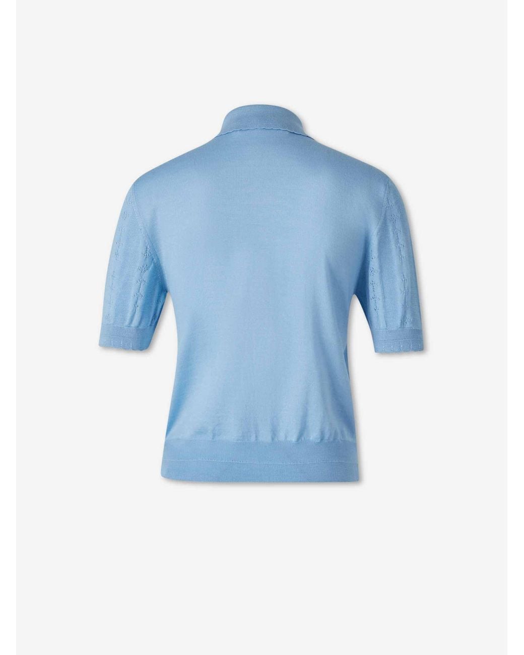 Marni Blue Openwork Knit Polo Shirt