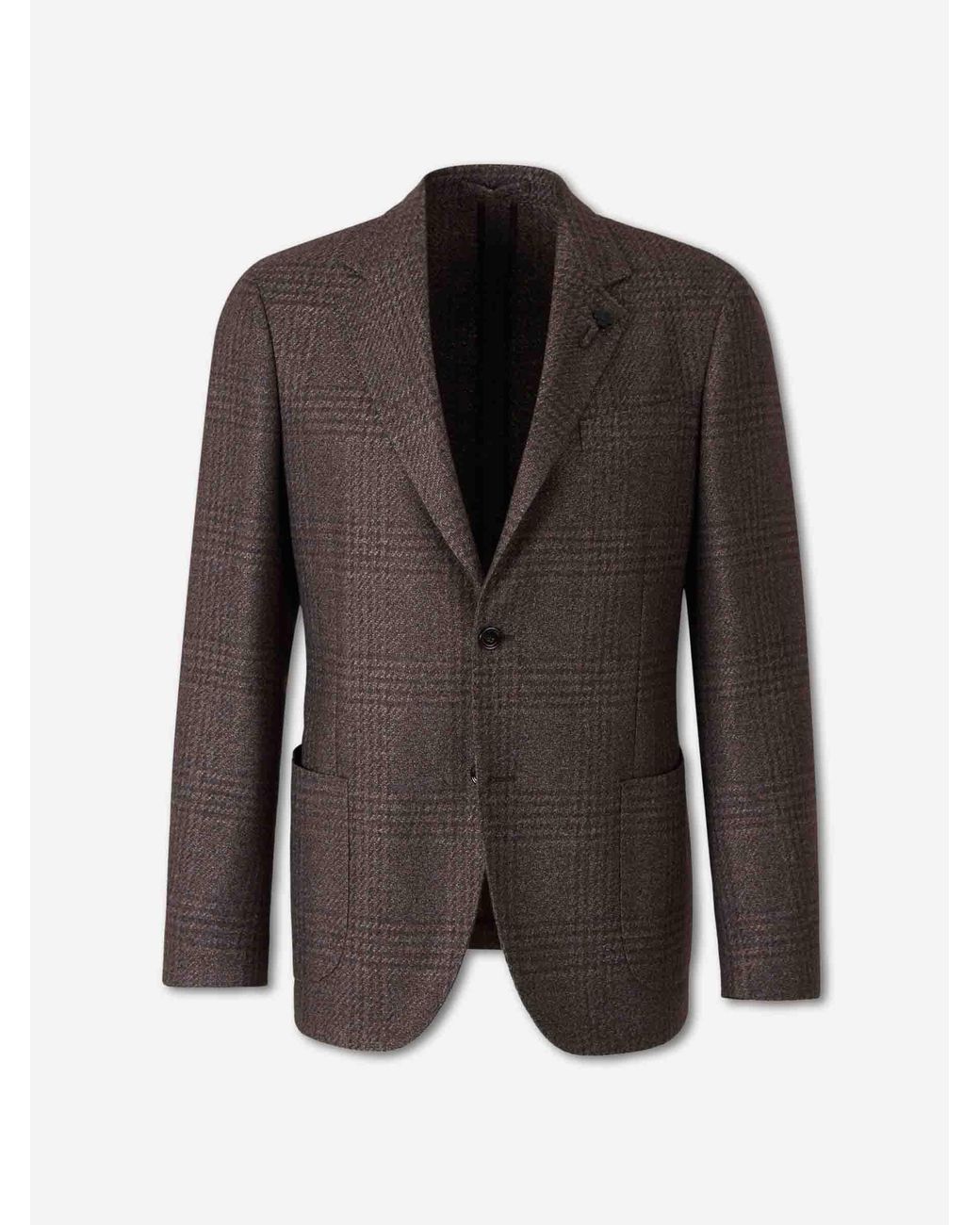 Lardini Black Blazer Straight Checkered for men