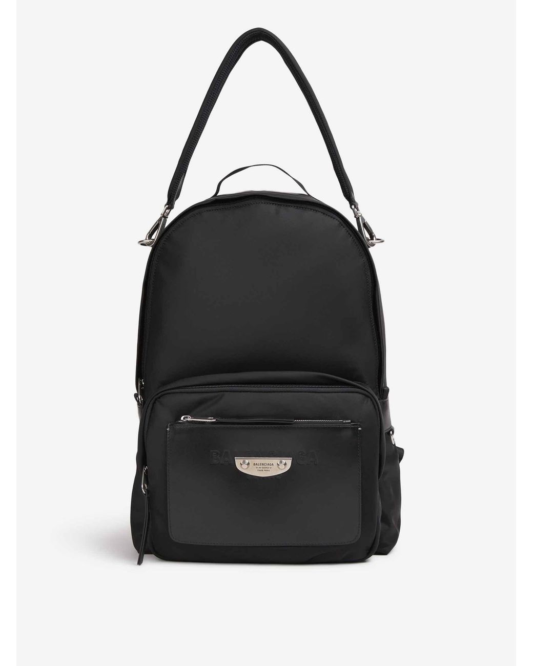 Balenciaga Black Nylon And Leather Backpack for men