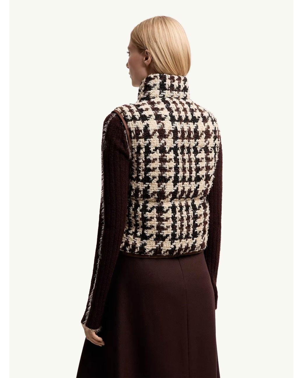 Chaleco Plumífero Tweed Moncler de color White