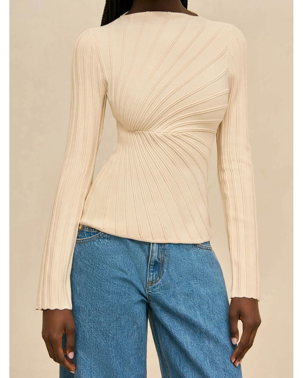 Cult Gaia White Paulette Knit T-Shirt