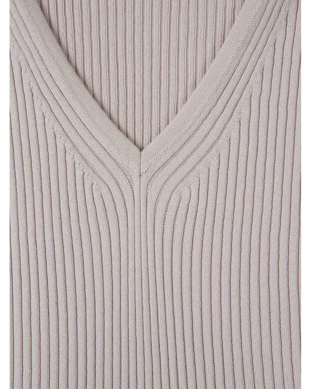 Peserico White Ribbed Top