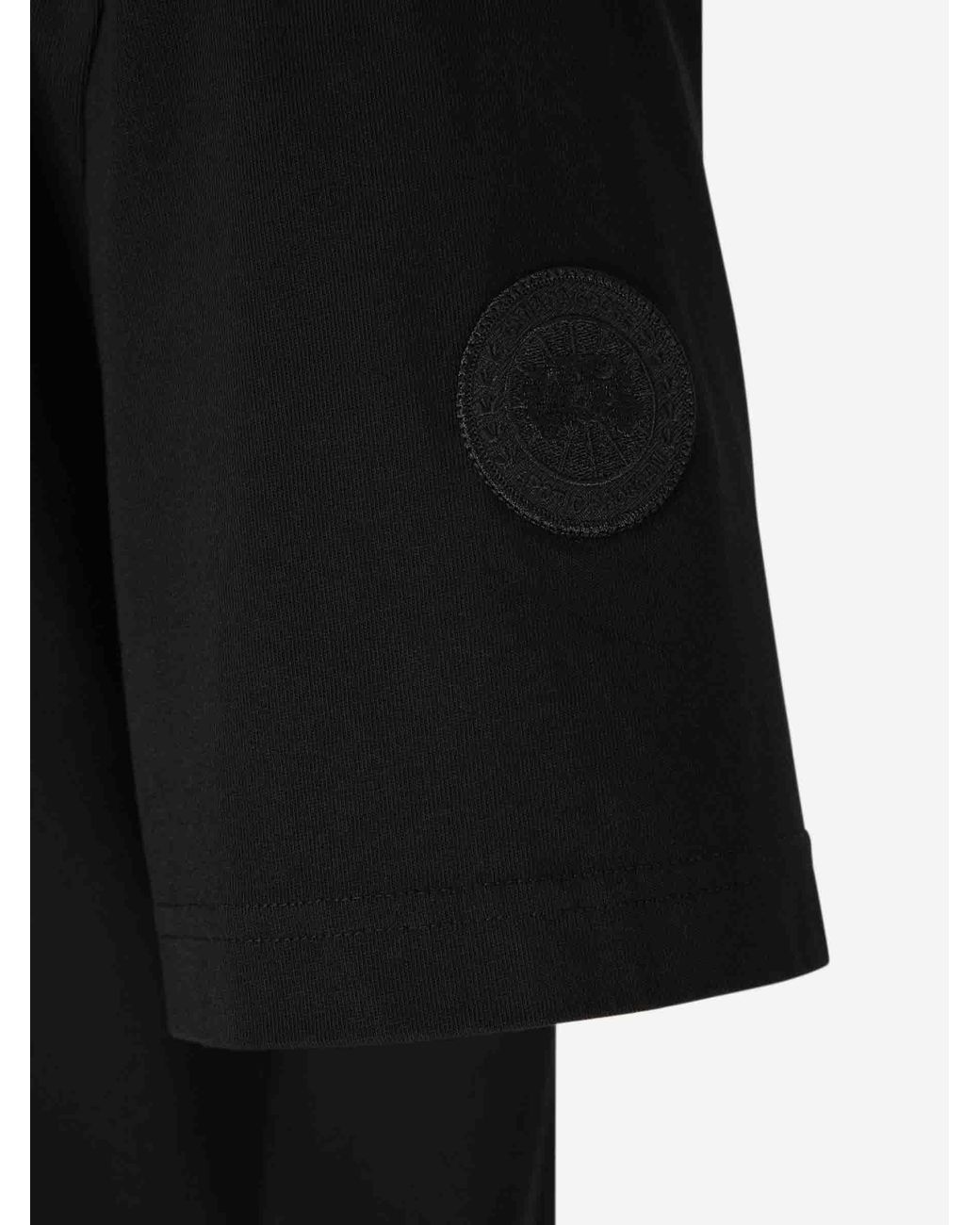 Canada Goose Black Plain Cotton T-Shirt for men