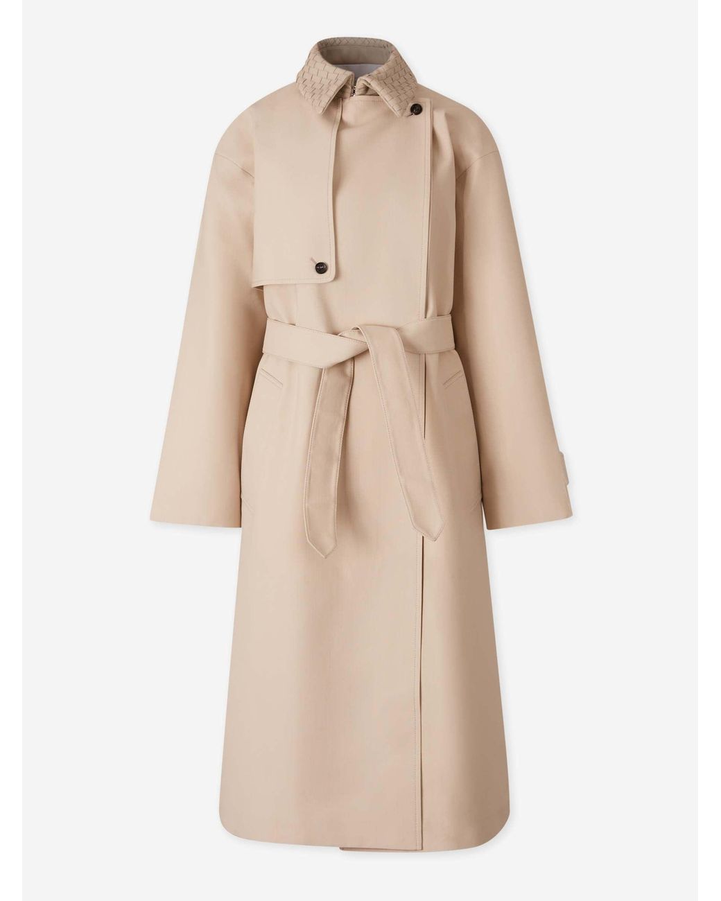 Bottega Veneta Natural Long Cotton Trench Coat
