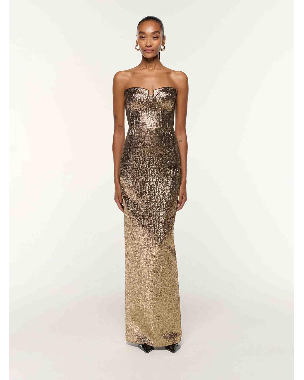 Roland Mouret Natural Jacquard Maxi Dress