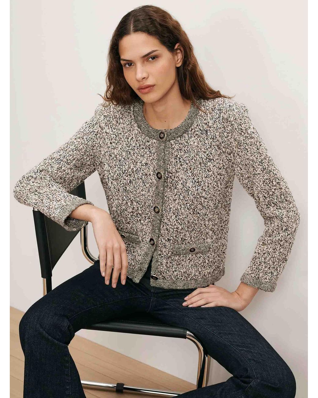 Veronica Beard Natural Rexton Cardigan