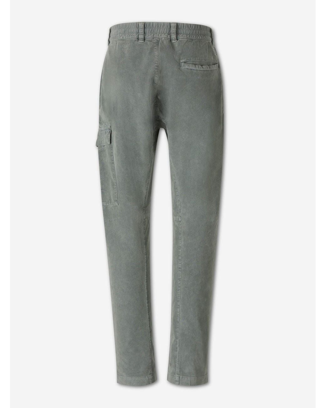 C P Company Gray Cargo Corduroy Pants for men