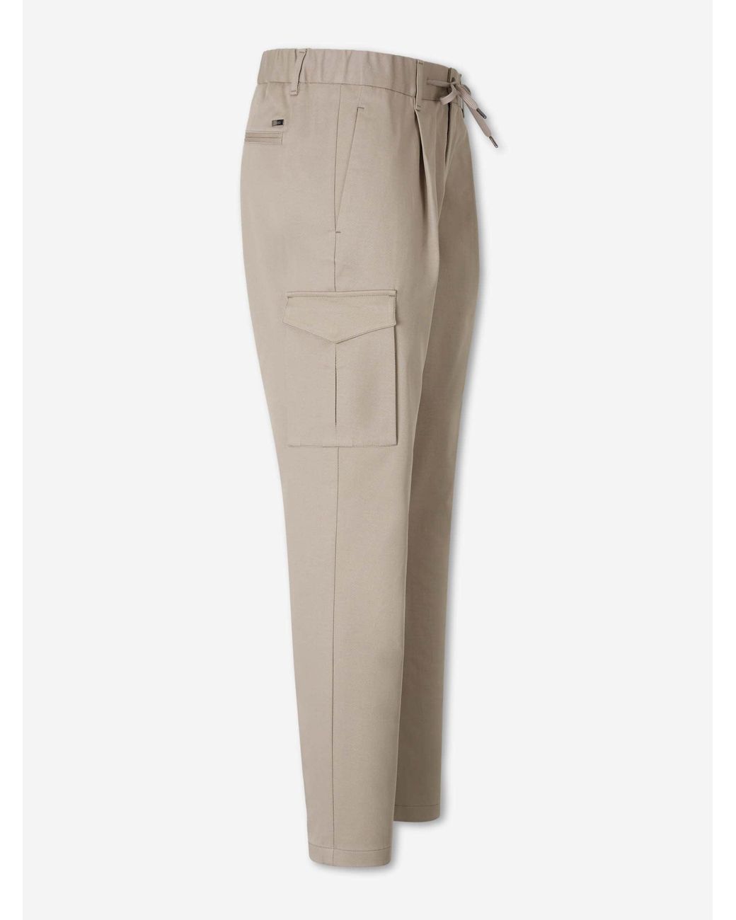 Herno Natural Cotton Straight Leg Trousers for men