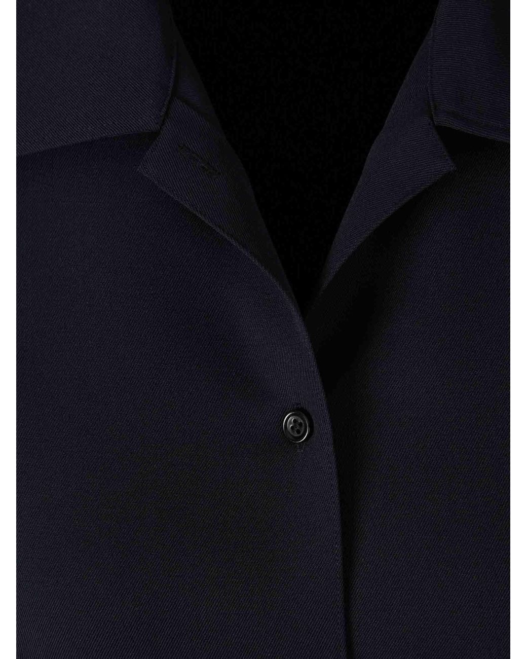 Jil Sander Blue Long Wool Coat