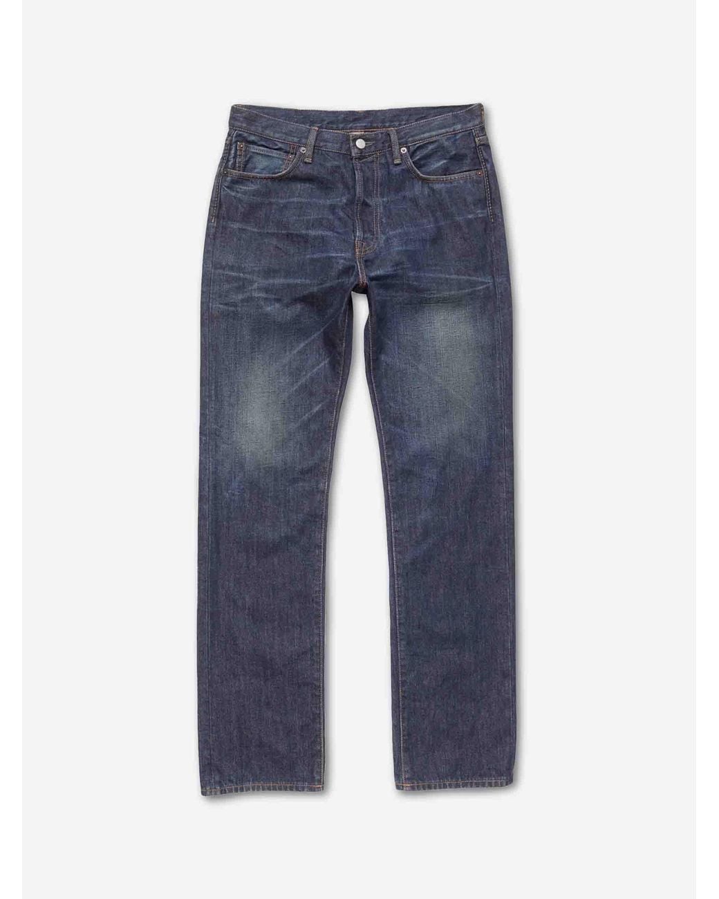 Acne Blue Cotton Straight Leg Jeans for men