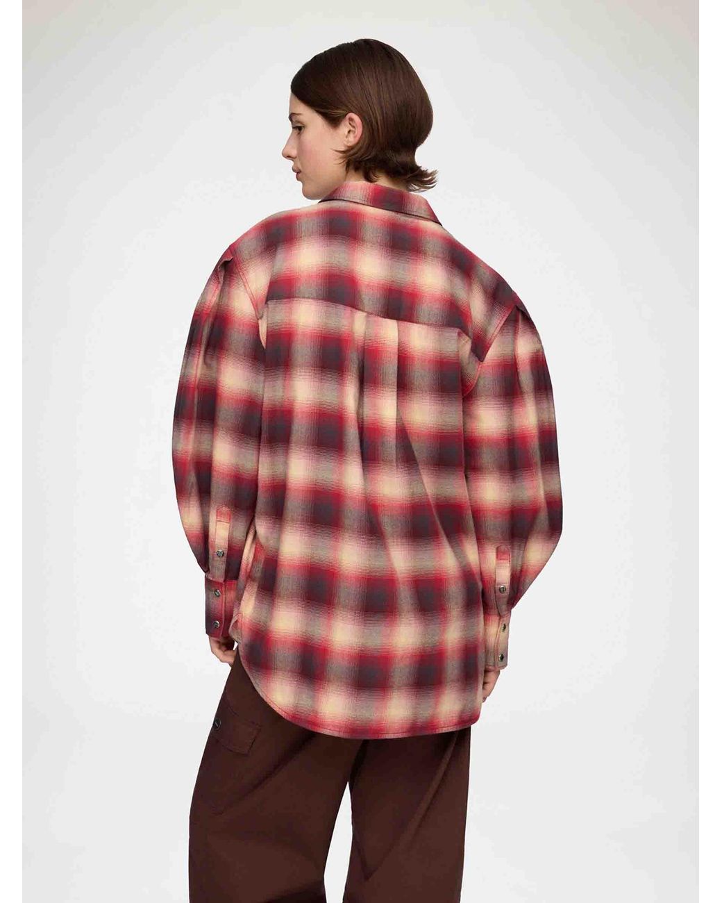 Ganni Red Plaid Casual Shirt