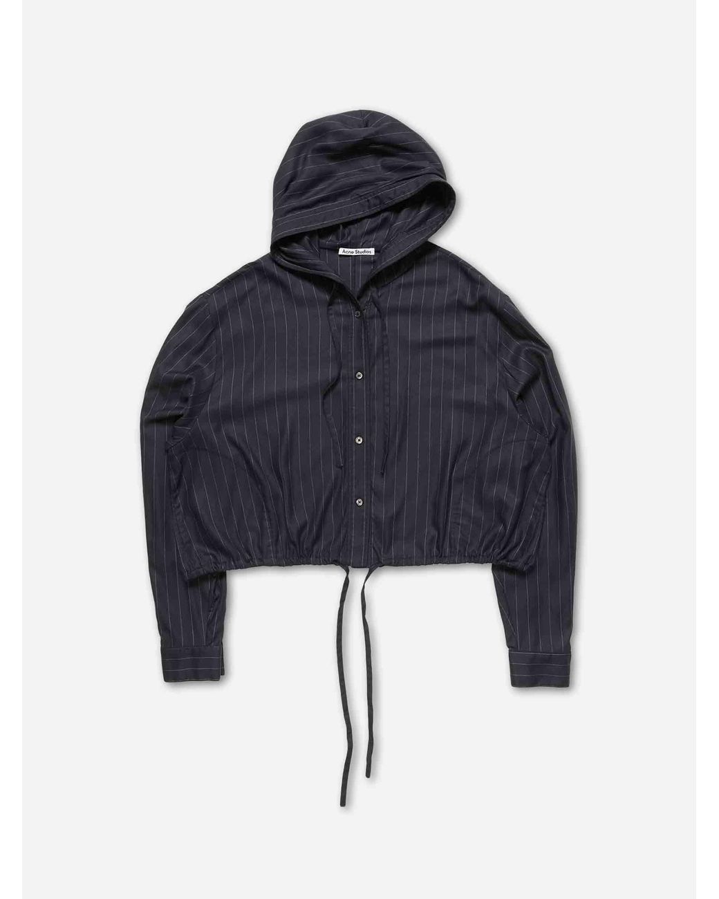 Acne Blue Wool Striped Overshirt