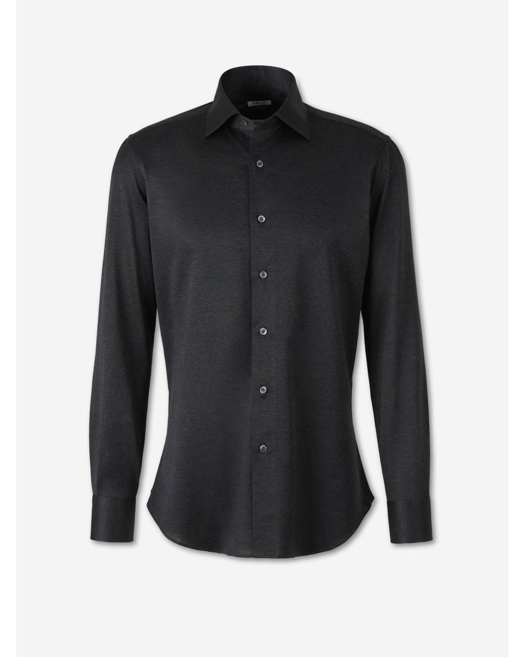 Fray Black Plain Cotton Shirt for men