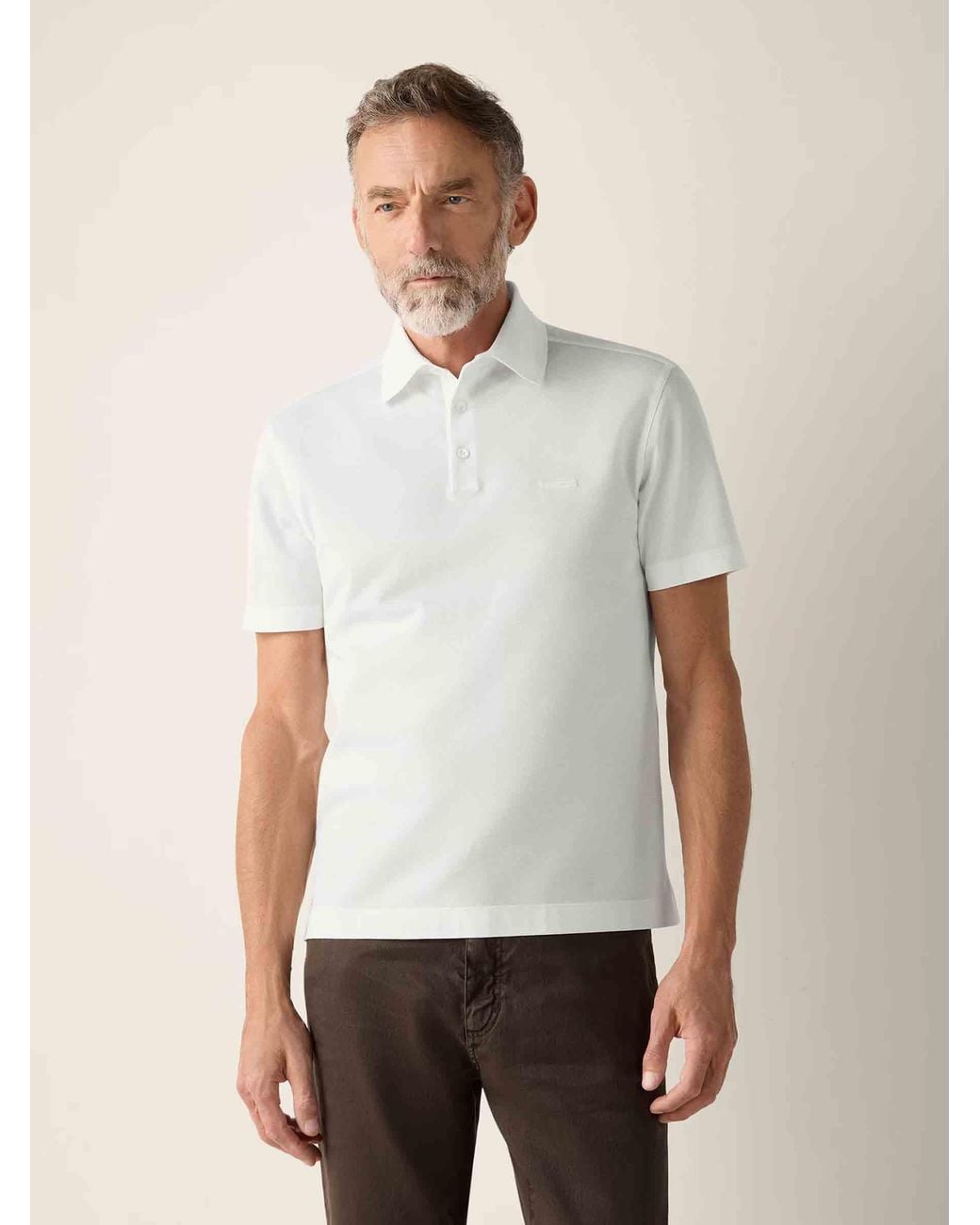 Zegna White Plain Polo Shirt for men