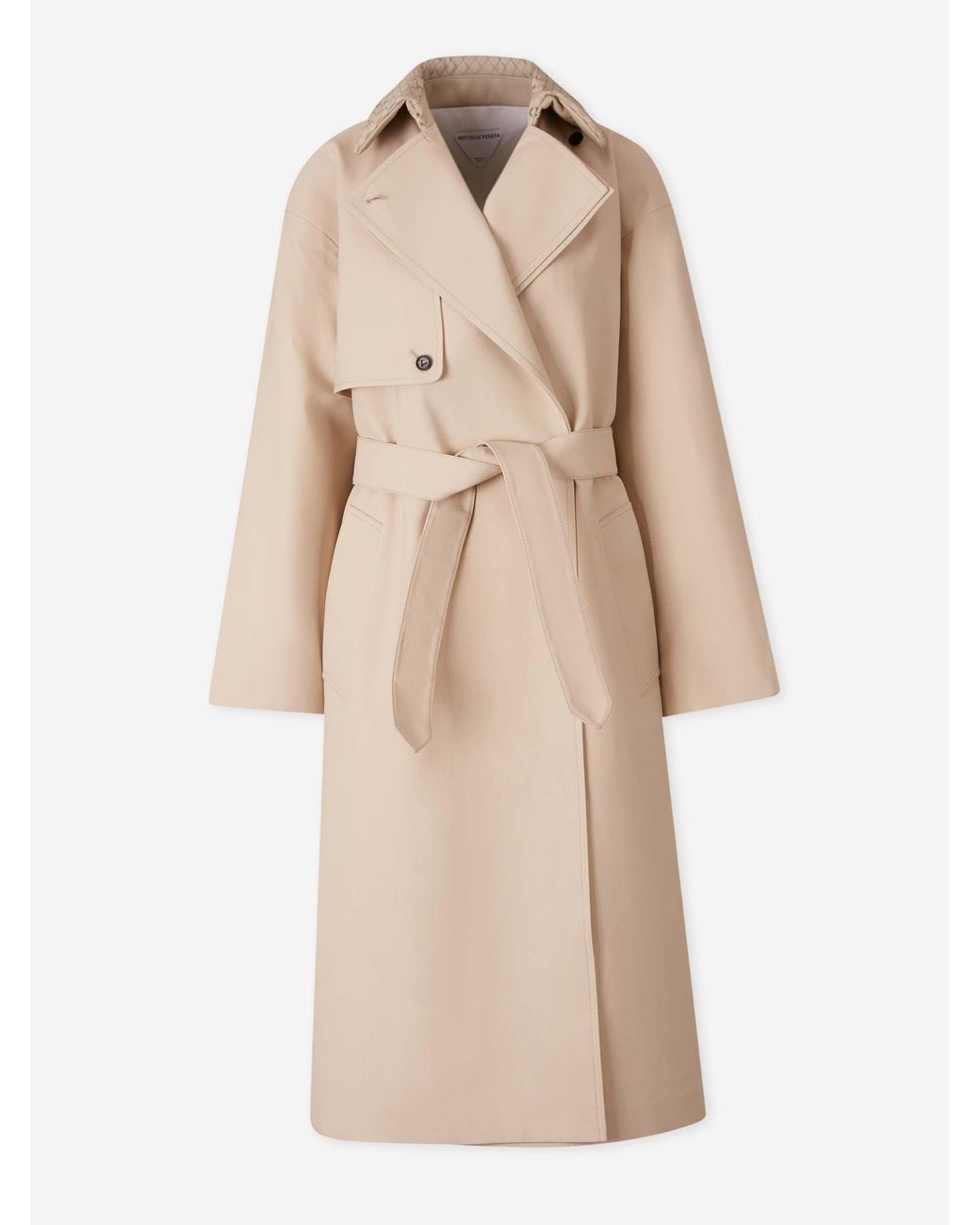 Bottega Veneta Natural Long Cotton Trench Coat