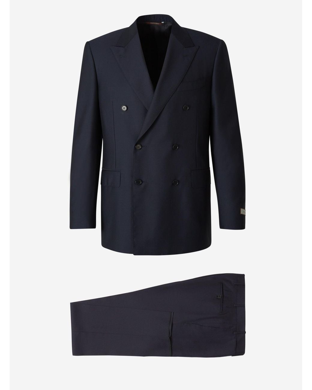 Canali Blue Plain Wool Suit for men