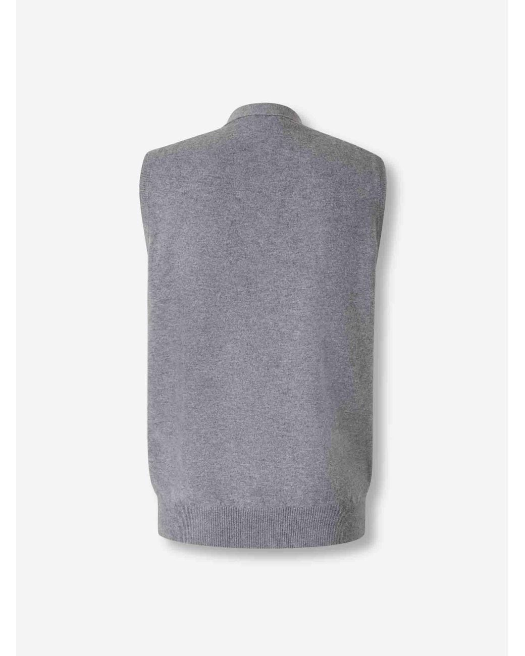Santa Eulalia Gray Wool Knit Vest for men