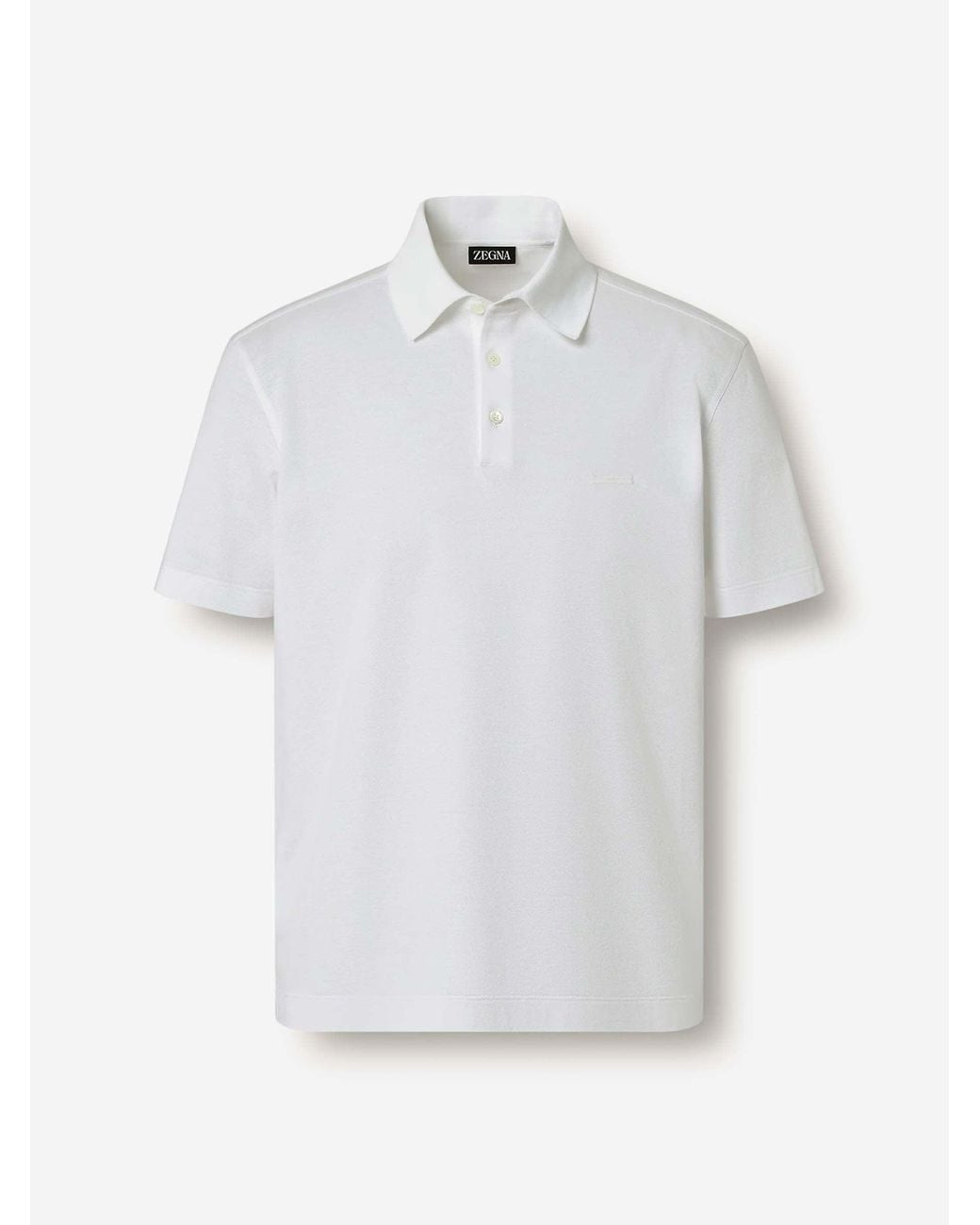 Zegna White Plain Polo Shirt for men