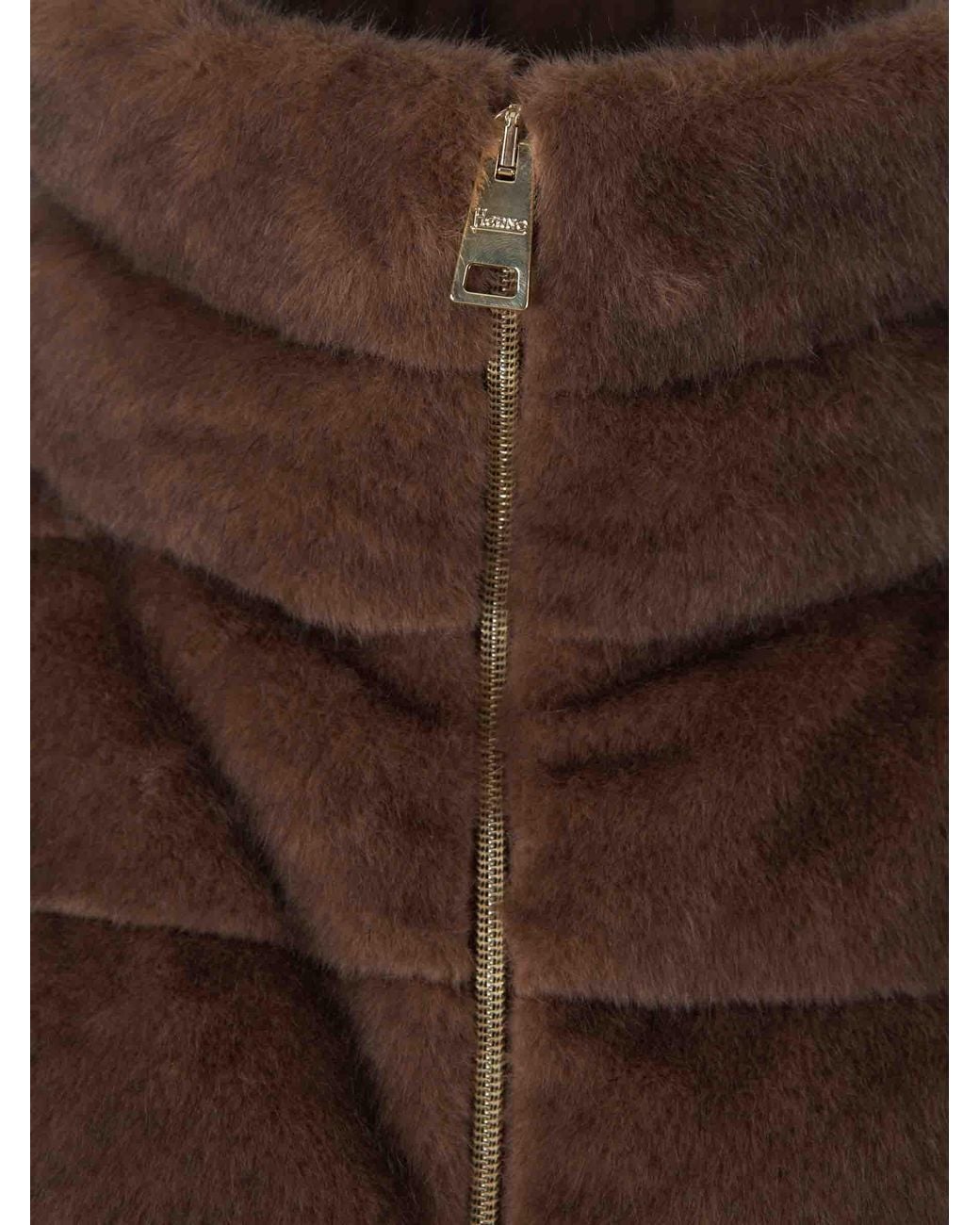 Herno Brown Mink Effect Down Jacket