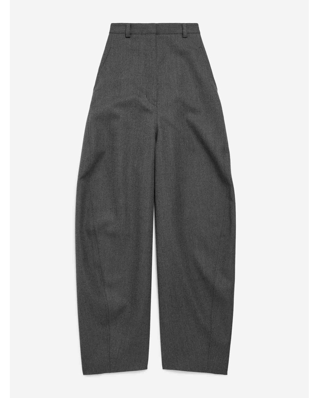 Balenciaga Gray Wool Barrel Trousers