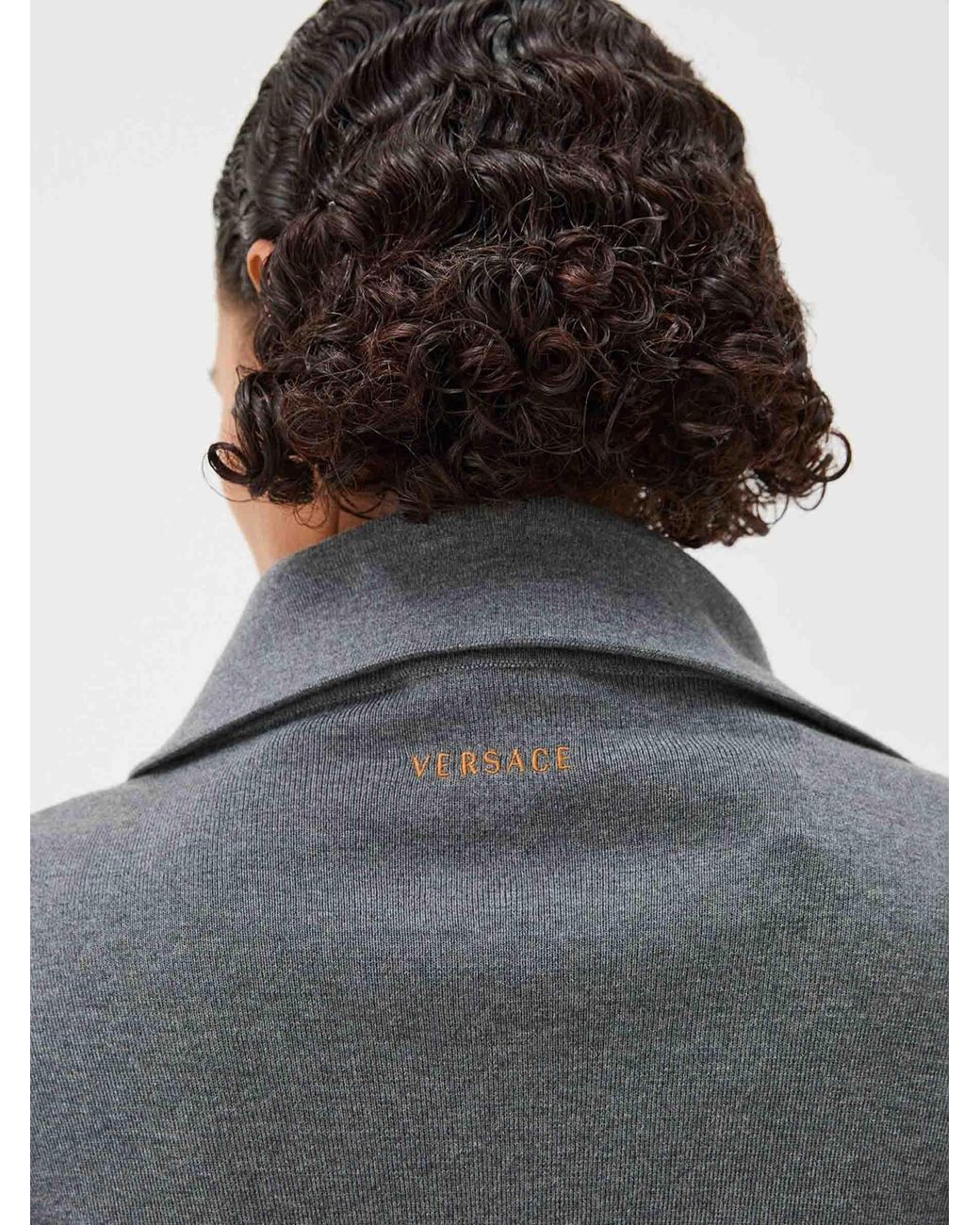 Versace Black Patchwork Leather Cardigan