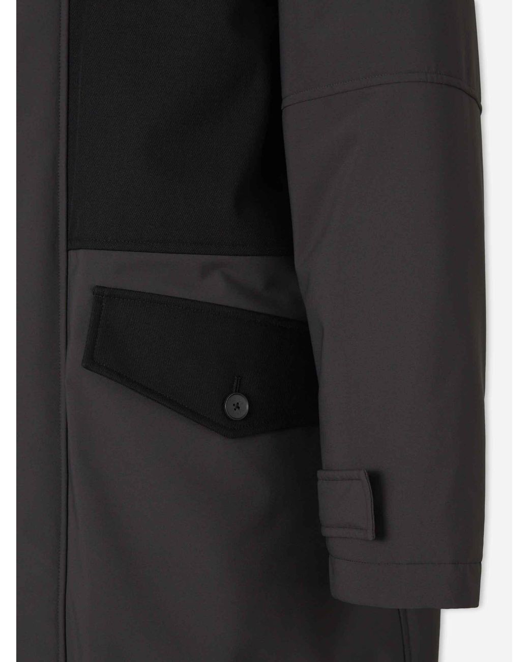 Herno Black Long Polyester Parka for men