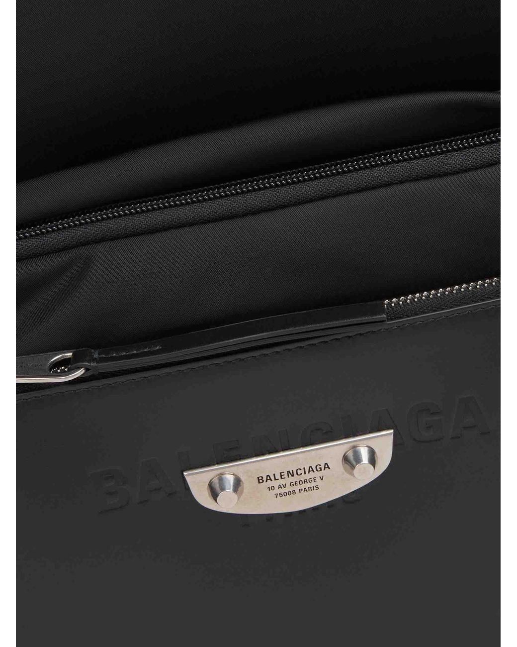 Balenciaga Black Nylon And Leather Backpack for men