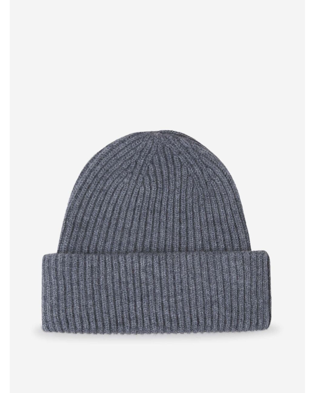 Fedeli Blue Cashmere Knitted Hat Stone for men