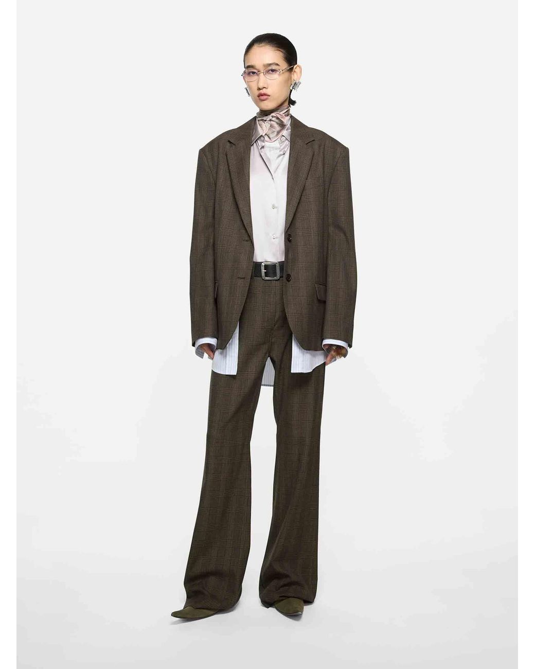 Acne Brown Plaid Dressy Pants