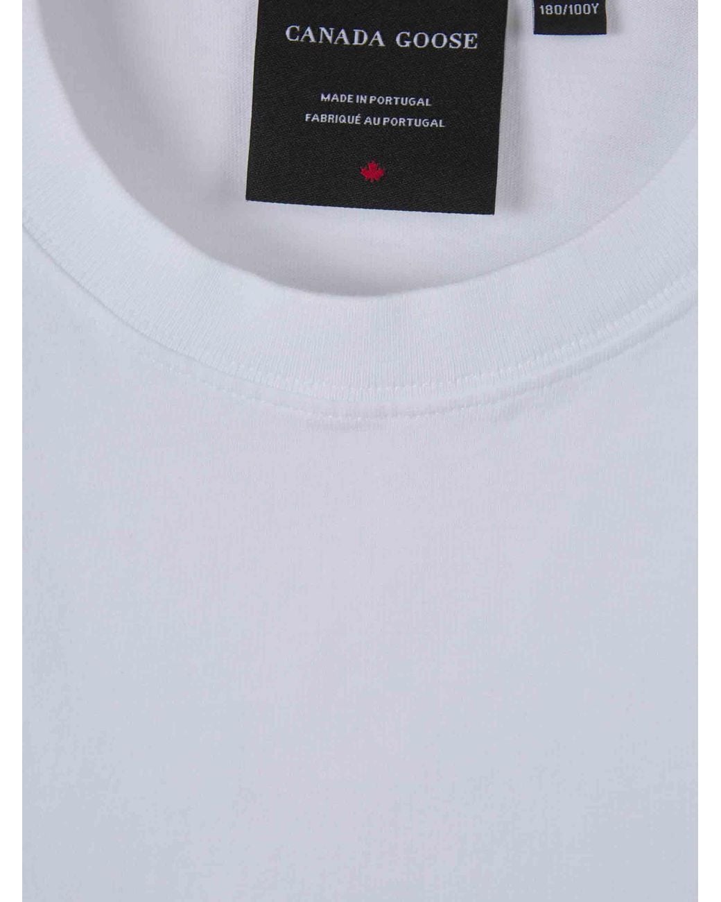 Canada Goose White Plain Cotton T-Shirt for men
