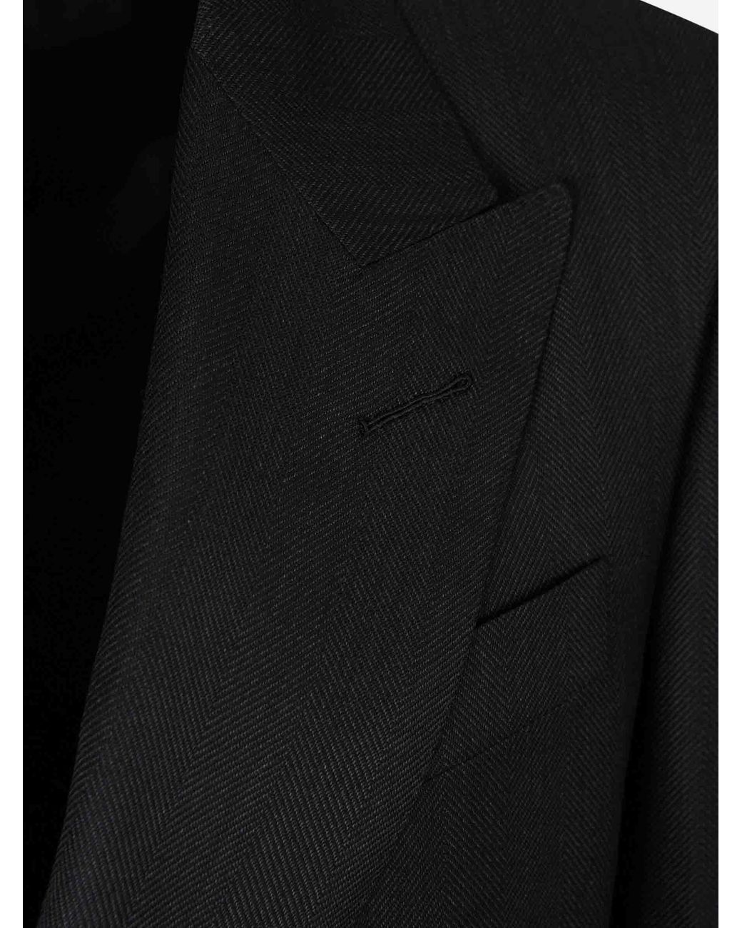 Tom Ford Black Double-Breasted Wool Suit for men