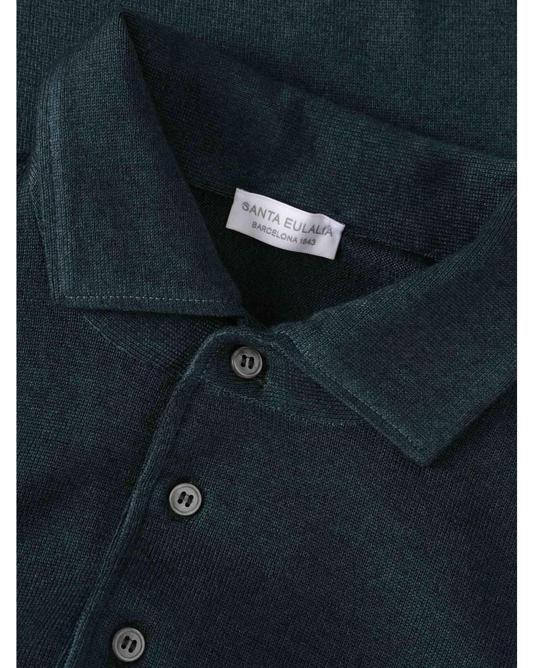Santa Eulalia Blue Polo Collar Sweater for men