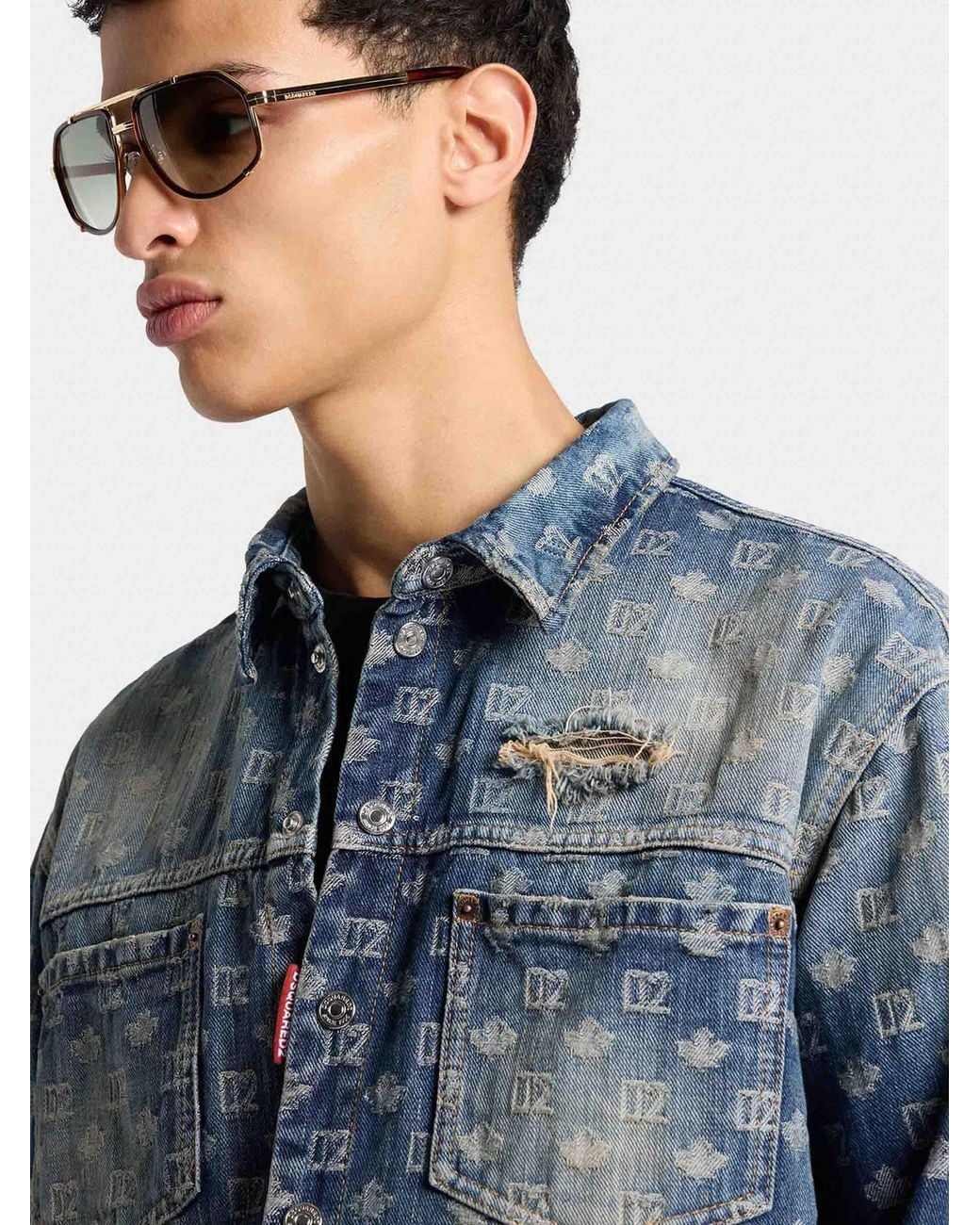 DSquared² Monogram Denimjacke in Blue für Herren