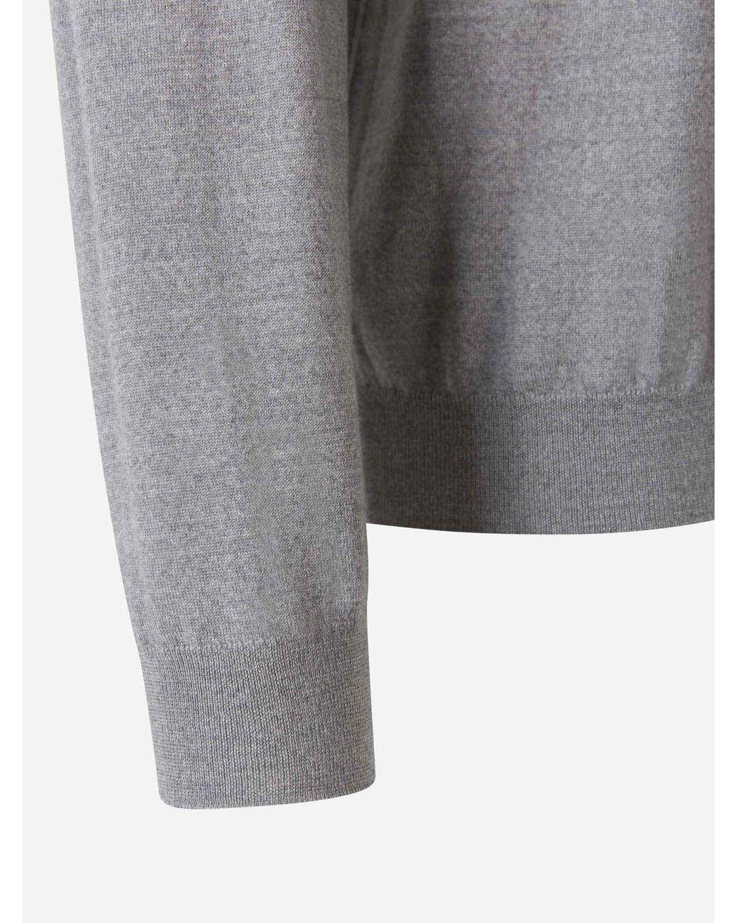 Santa Eulalia Gray Wool Knit Cardigan for men