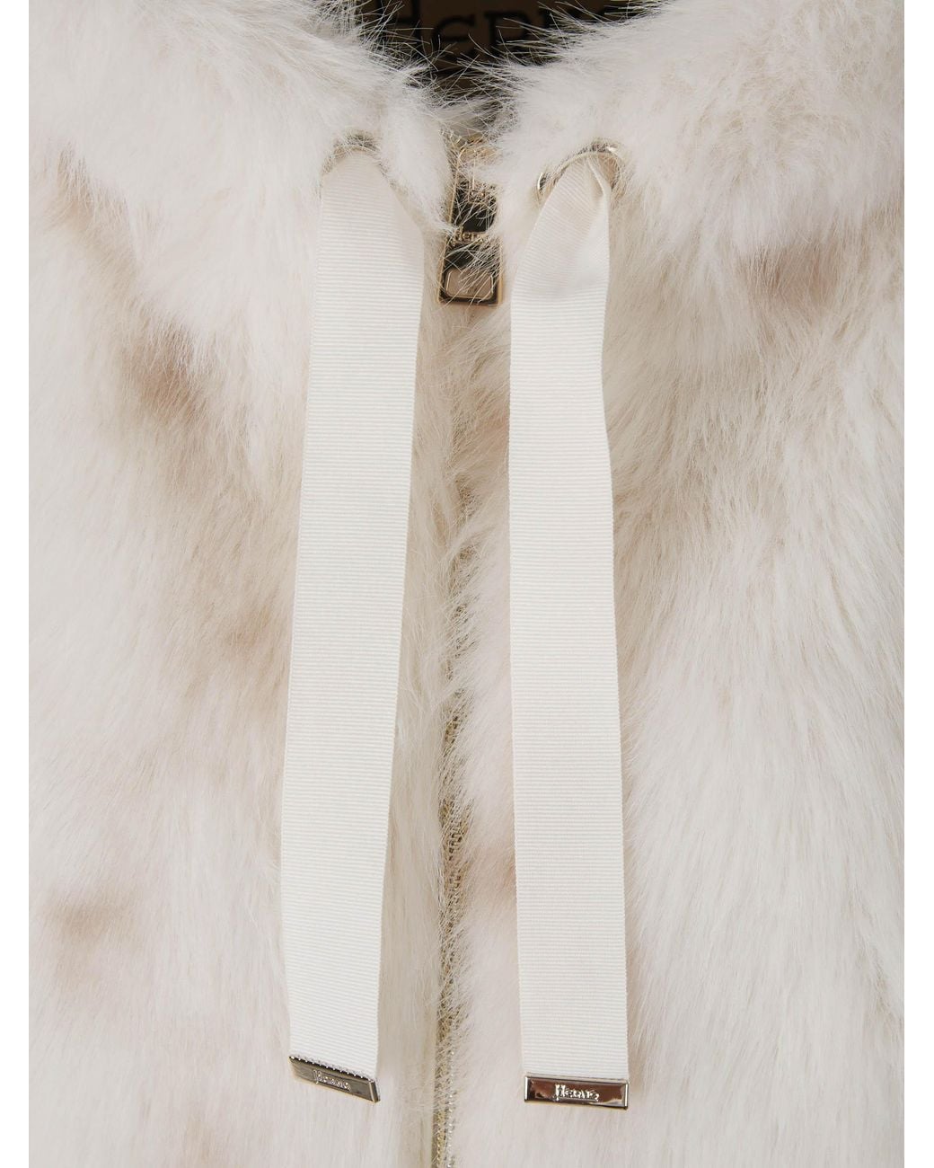 Herno White Lynx-Effect Fur Jacket