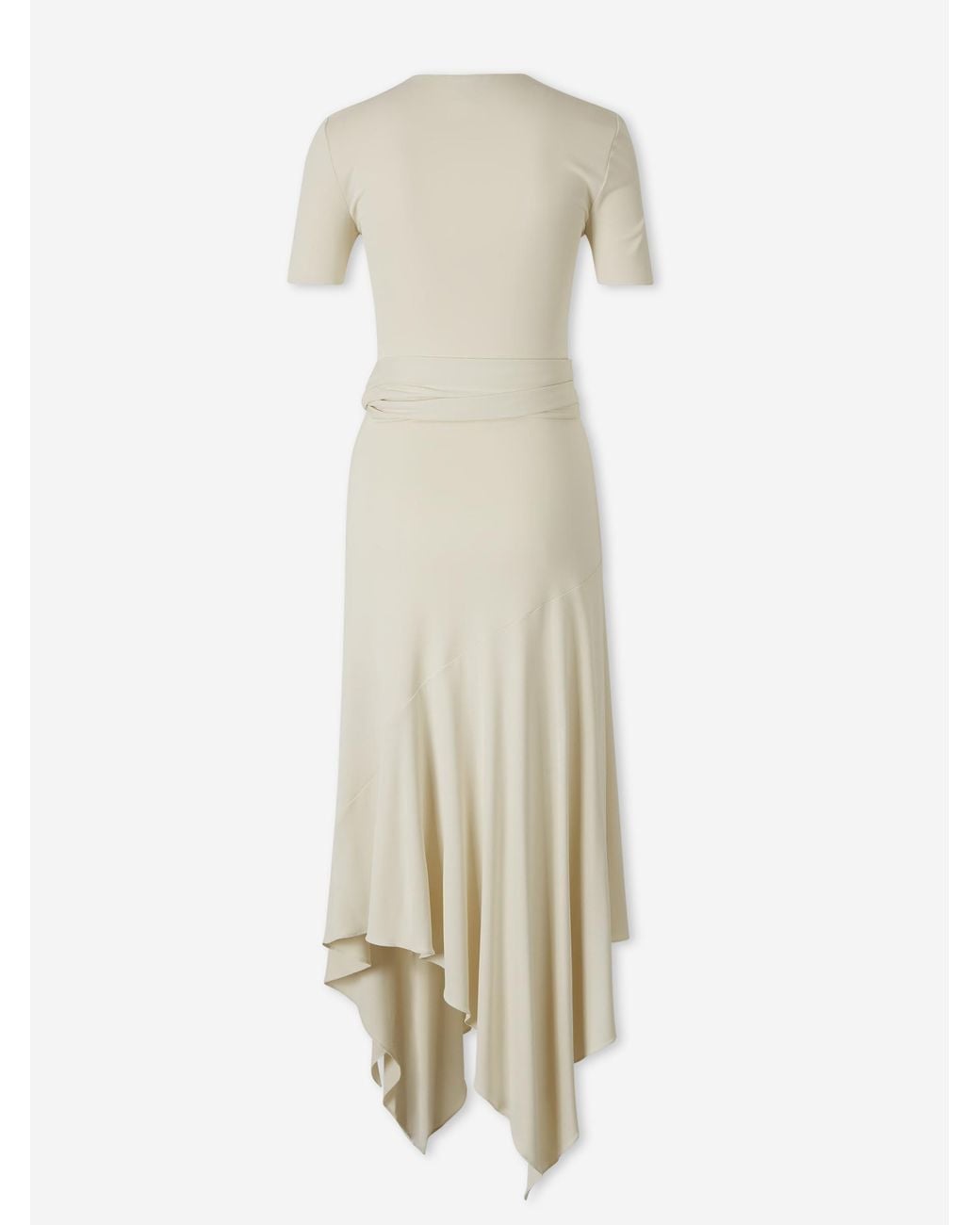 Alaïa White Asymmetrical Dress With Belt