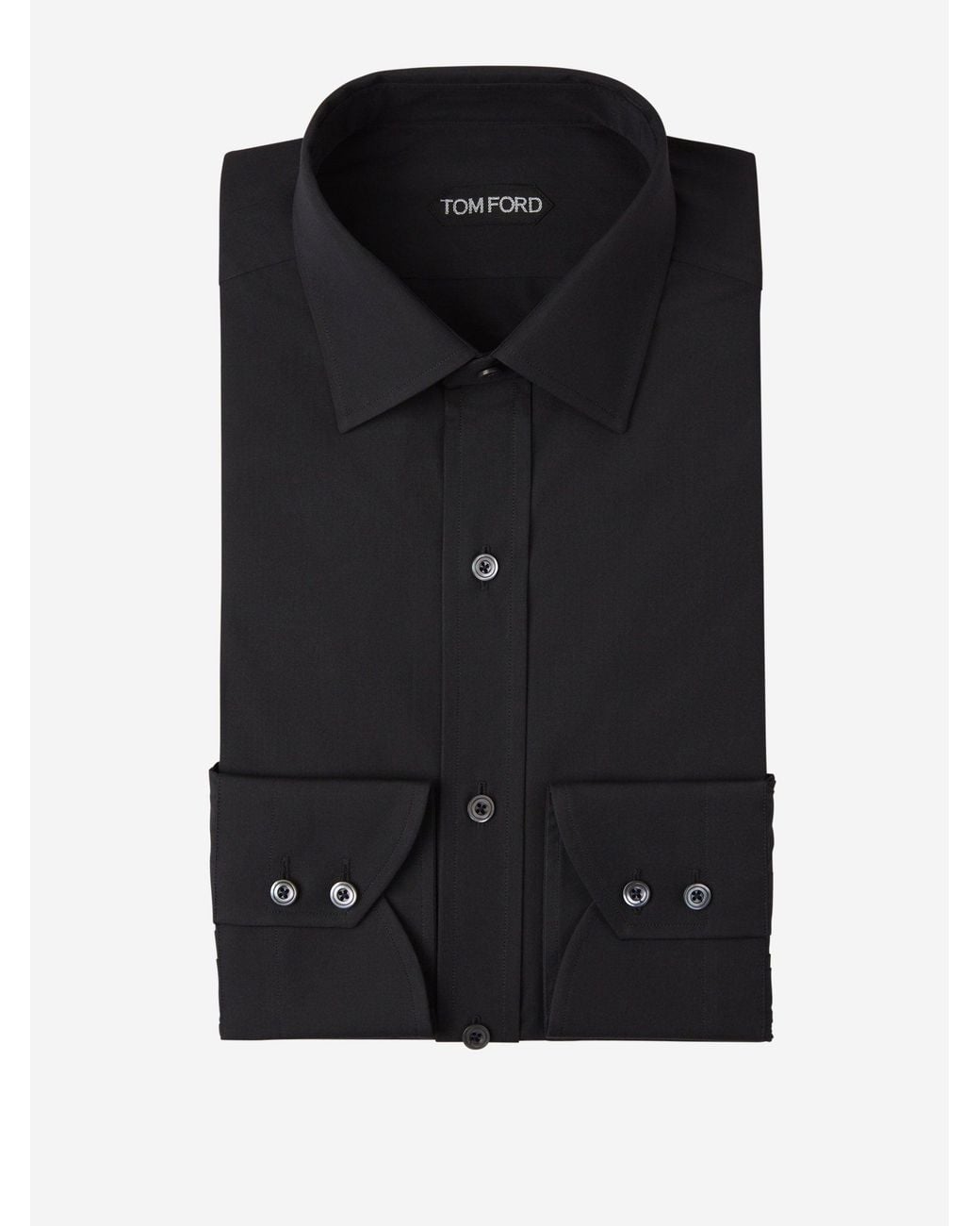 Tom Ford Black Plain Cotton Shirt for men