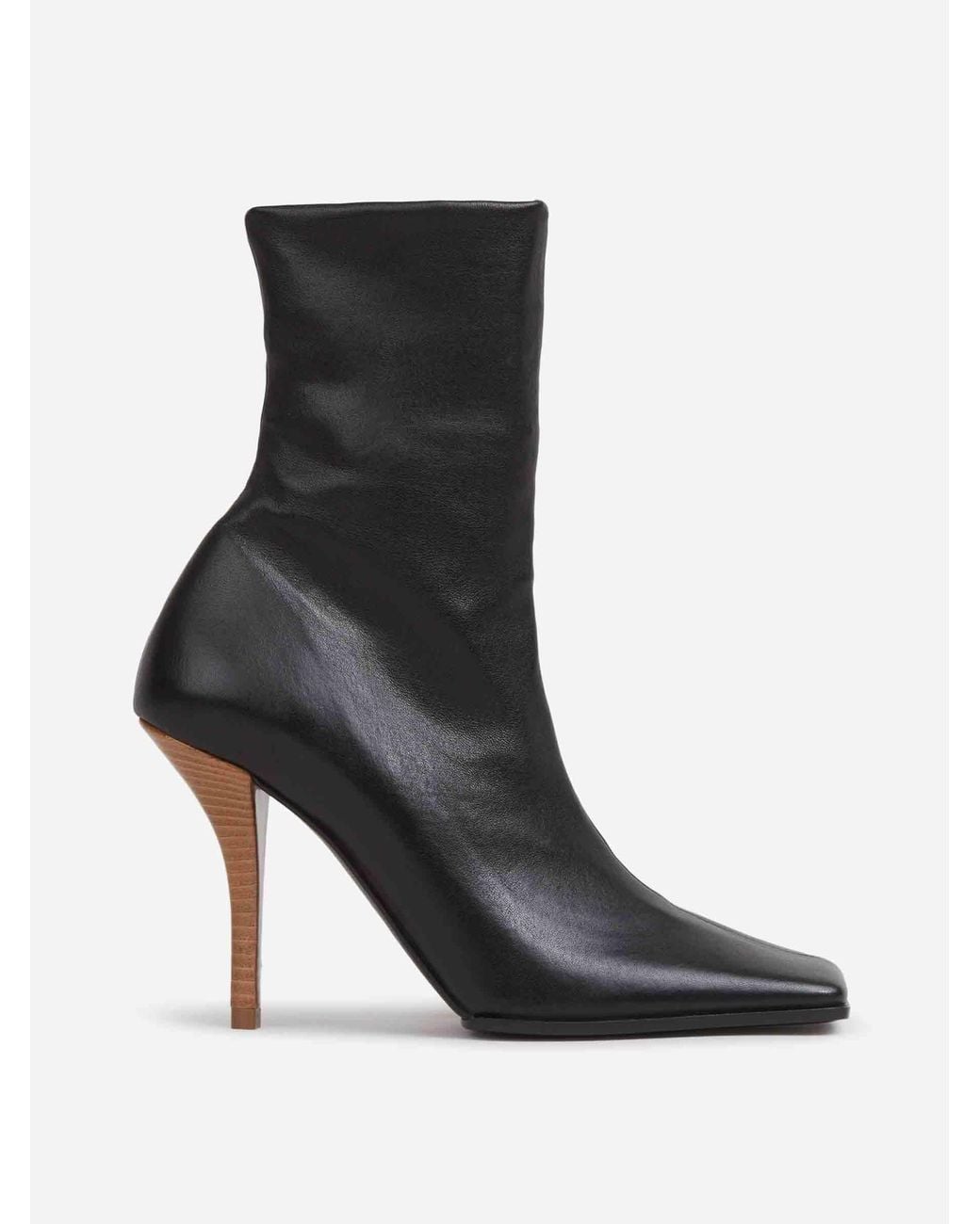 Alaïa Black Square Leather Ankle Boots