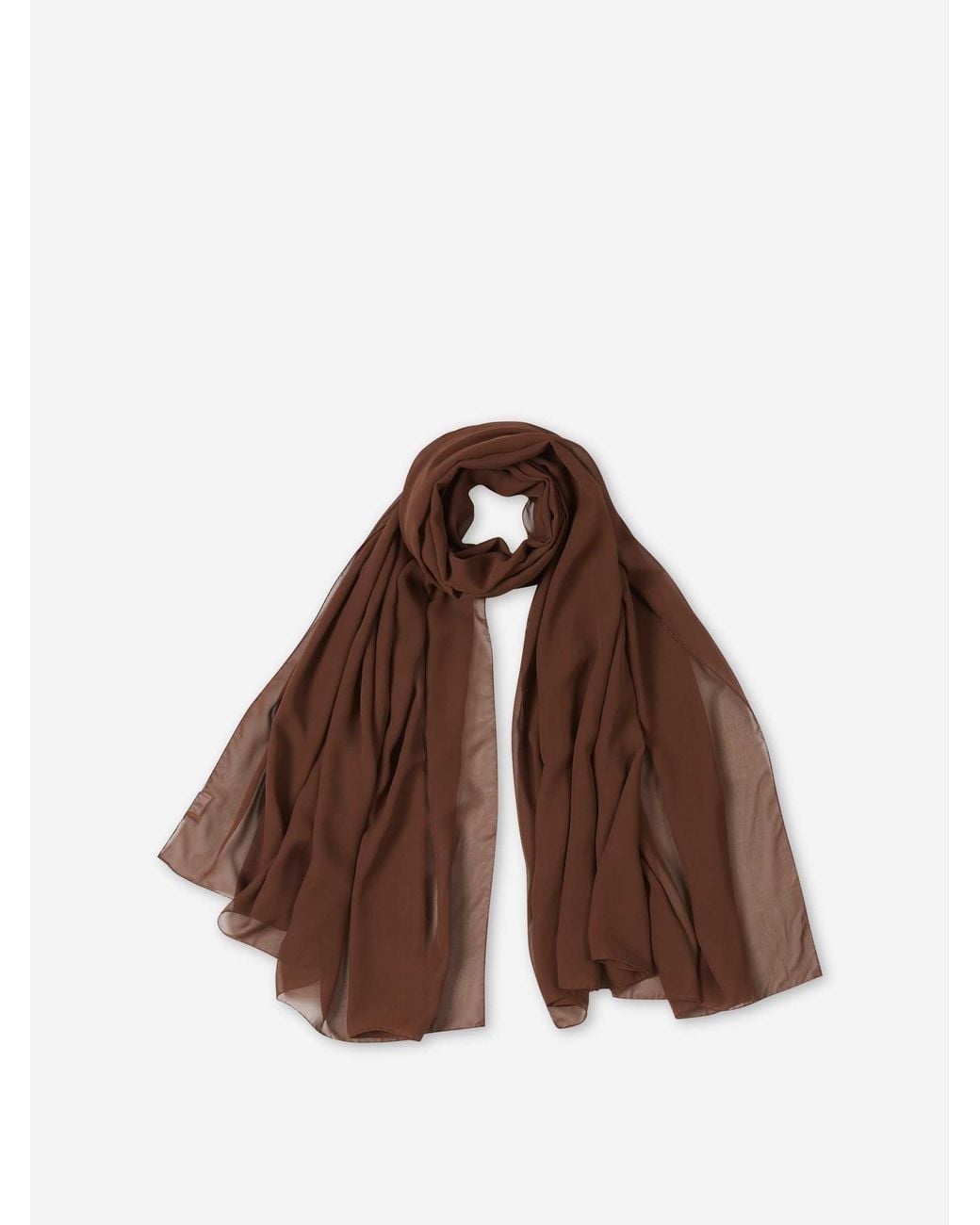 Santa Eulalia Brown Plain Silk Scarf