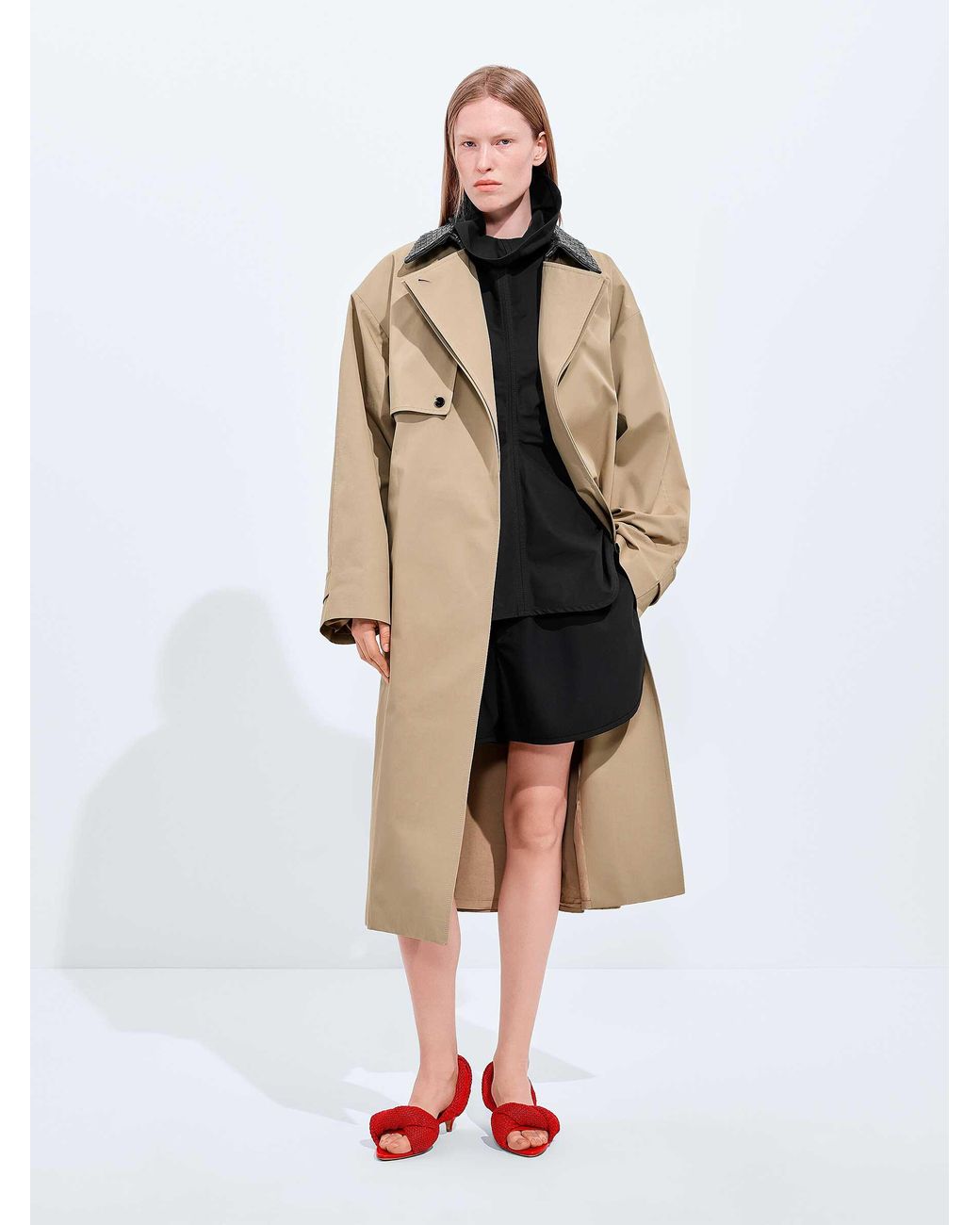 Bottega Veneta Natural Long Cotton Trench Coat
