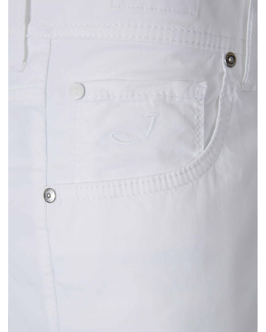 Jacob Cohen White Straight Bermuda Shorts for men
