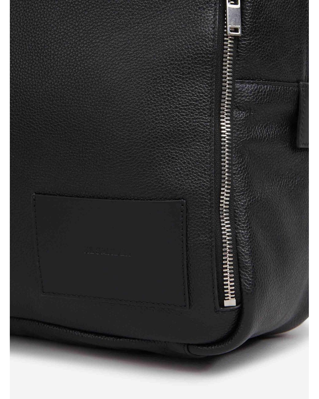 Jil Sander Black Leather Backpack for men