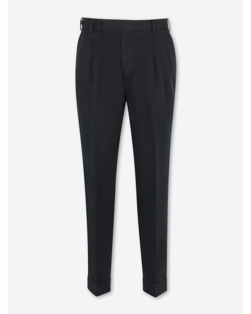 PT Torino Blue Linen Chino Trousers for men