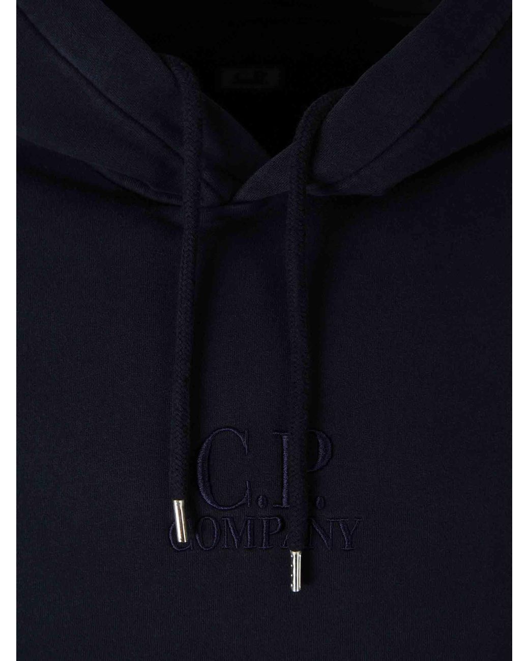 C P Company Blue Logo Hoodie for men
