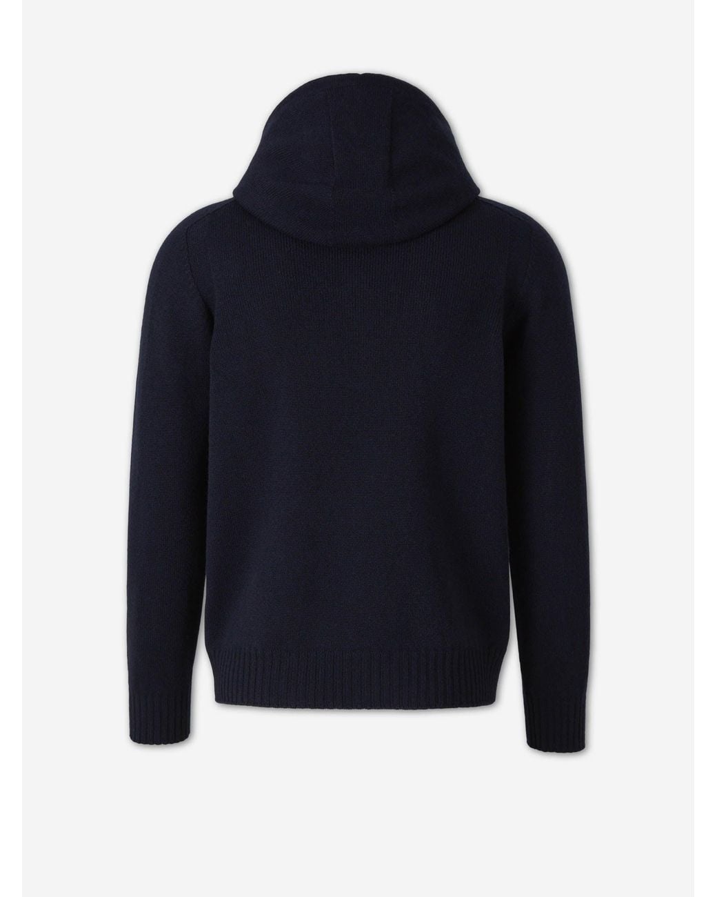 Santa Eulalia Blue Wool Cardigan With Hood for men