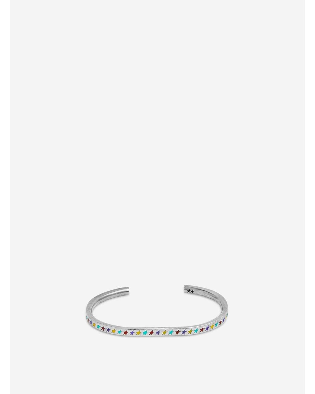 Twojeys White Starline Bangle Thin Bracelet for men
