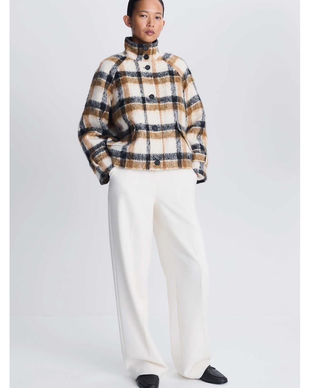 Jonathan Simkhai White Virelle Plaid Jacket